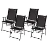 Aktive 61146 Slim 4 Units Foldbar Utendørsstol, Black, One Size