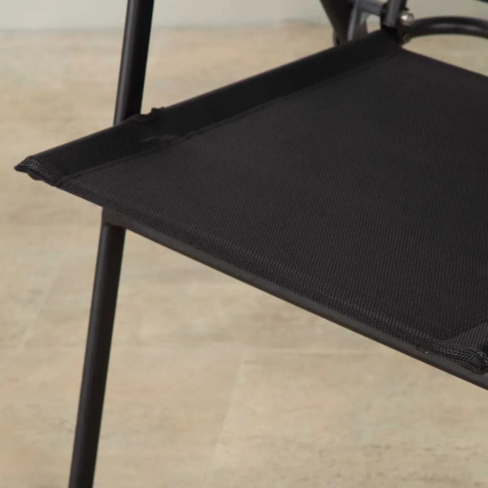 Aktive 61146 Slim 4 Units Foldbar Utendørsstol, Black, One Size