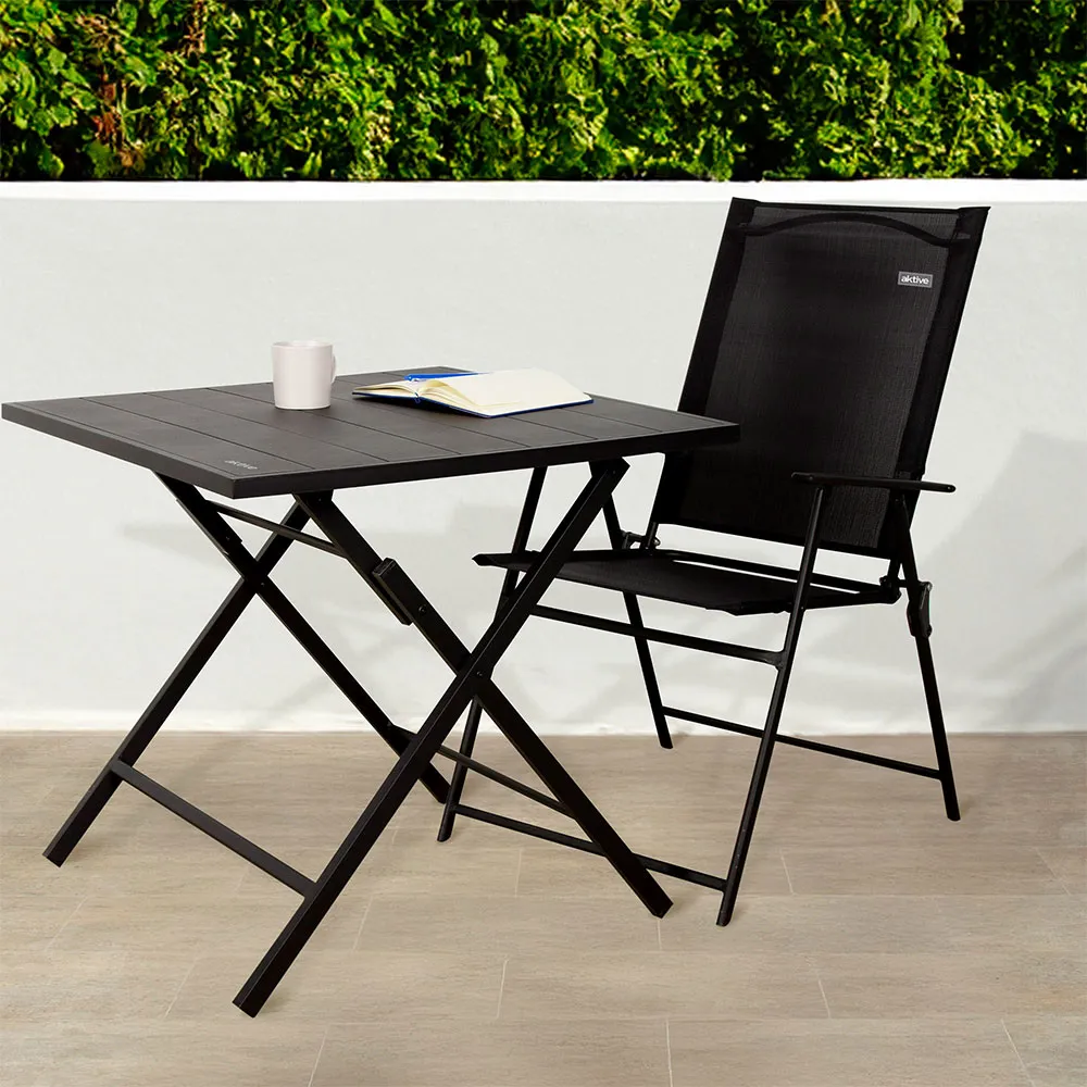 Aktive 61147 Slim 2 Units Foldbar Utendørsstol, Black, One Size