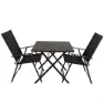 Aktive 61149 Table+2 Armchairs Foldbart Utendørssett, Black, One Size