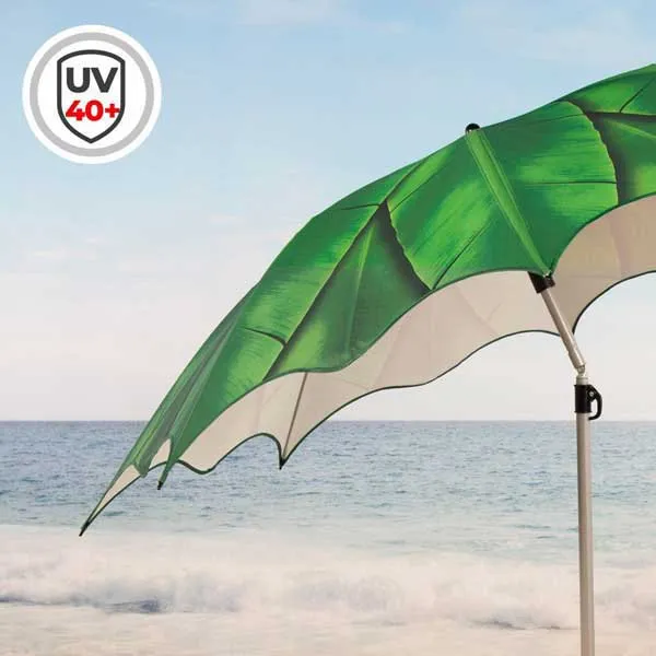 Aktive 62326 Uv40 Ø Vippbar Strandparasoll 200 Cm unisex, Leaves, One Size