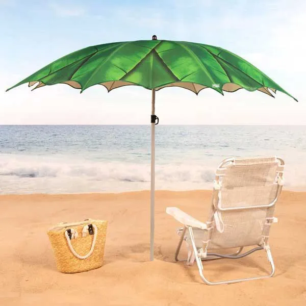 Aktive 62326 Uv40 Ø Vippbar Strandparasoll 200 Cm unisex, Leaves, One Size