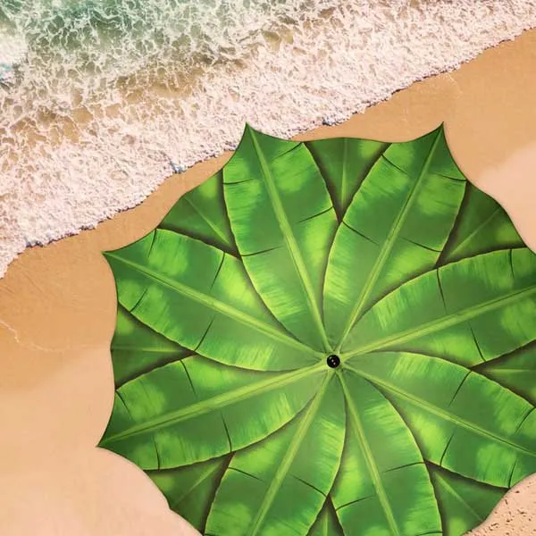 Aktive 62326 Uv40 Ø Vippbar Strandparasoll 200 Cm unisex, Leaves, One Size