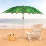 Aktive 62326 Uv40 Ø Vippbar Strandparasoll 200 Cm unisex, Leaves, One Size