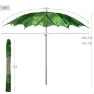 Aktive 62326 Uv40 Ø Vippbar Strandparasoll 200 Cm unisex, Leaves, One Size