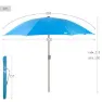 Aktive 62336 Uv50 Ø Stor Tiltbar Strandparasoll 220 Cm unisex, Blue, One Size
