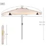 Aktive 62338 Uv50 Ø Stor Tiltbar Sekskantet Vindtett Hageparasoll 230 Cm, Beige, One Size