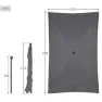 Aktive 62350 Uv30 Rektangulær Tiltbar Balkongparasoll 200x125 Cm, Anthracite, One Size
