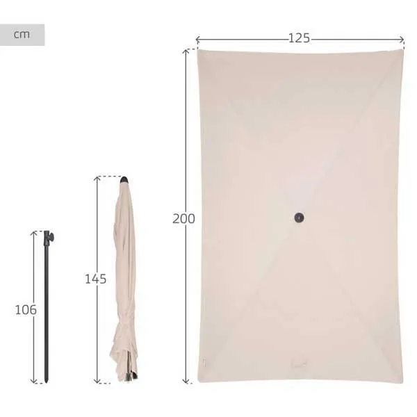 Aktive 62351 Uv30 Rektangulær Tiltbar Balkongparasoll 200x125 Cm, Beige, One Size Aktive 62351 Uv30 Rektangulær Tiltbar Balkongparasoll 200x125 Cm, Beige, One Size