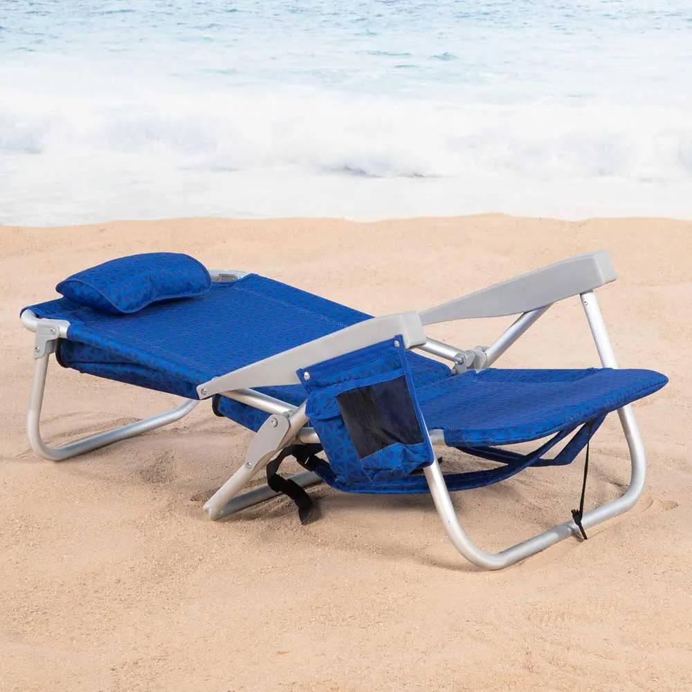 Aktive 62353 Xxl Lav Sammenleggbar Stol Med Flere Posisjoner 57x53x78 Cm unisex, Blue, One Size