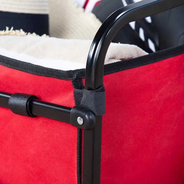 Aktive 62375 Sammenleggbar Handlevogn 46x73x94 Cm unisex, Red / black, One Size