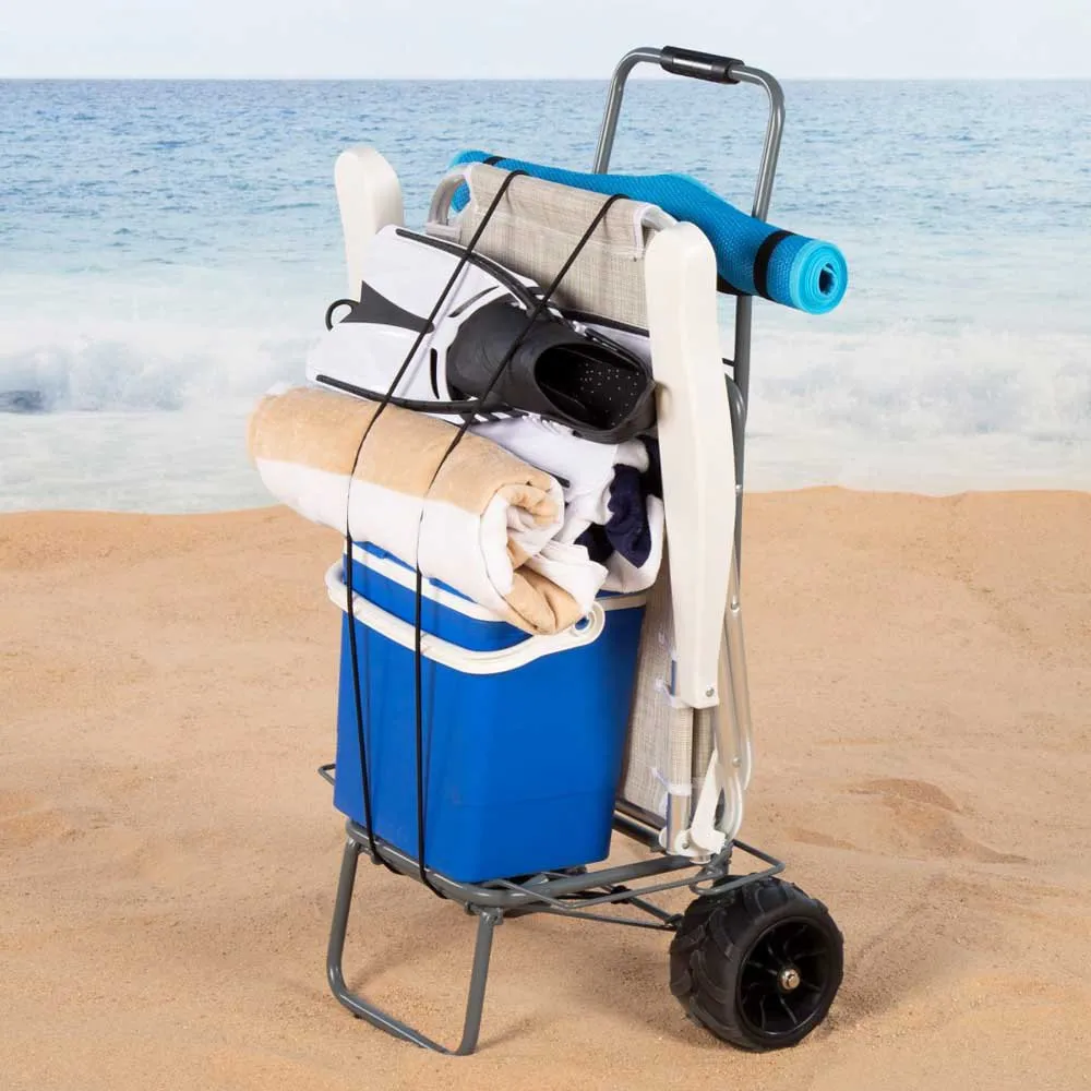 Aktive 62377 Sammenleggbar Strandvogn Med Store Hjul 55x40x100 Cm unisex, Grey, One Size