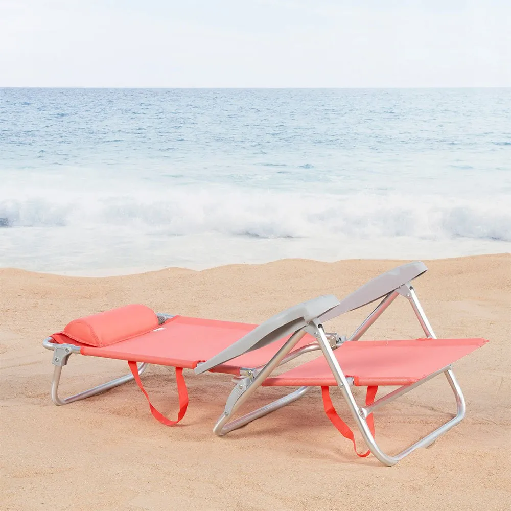 Aktive 62665 Flerposisjons Sammenleggbar Lenestol unisex, Coral, One Size