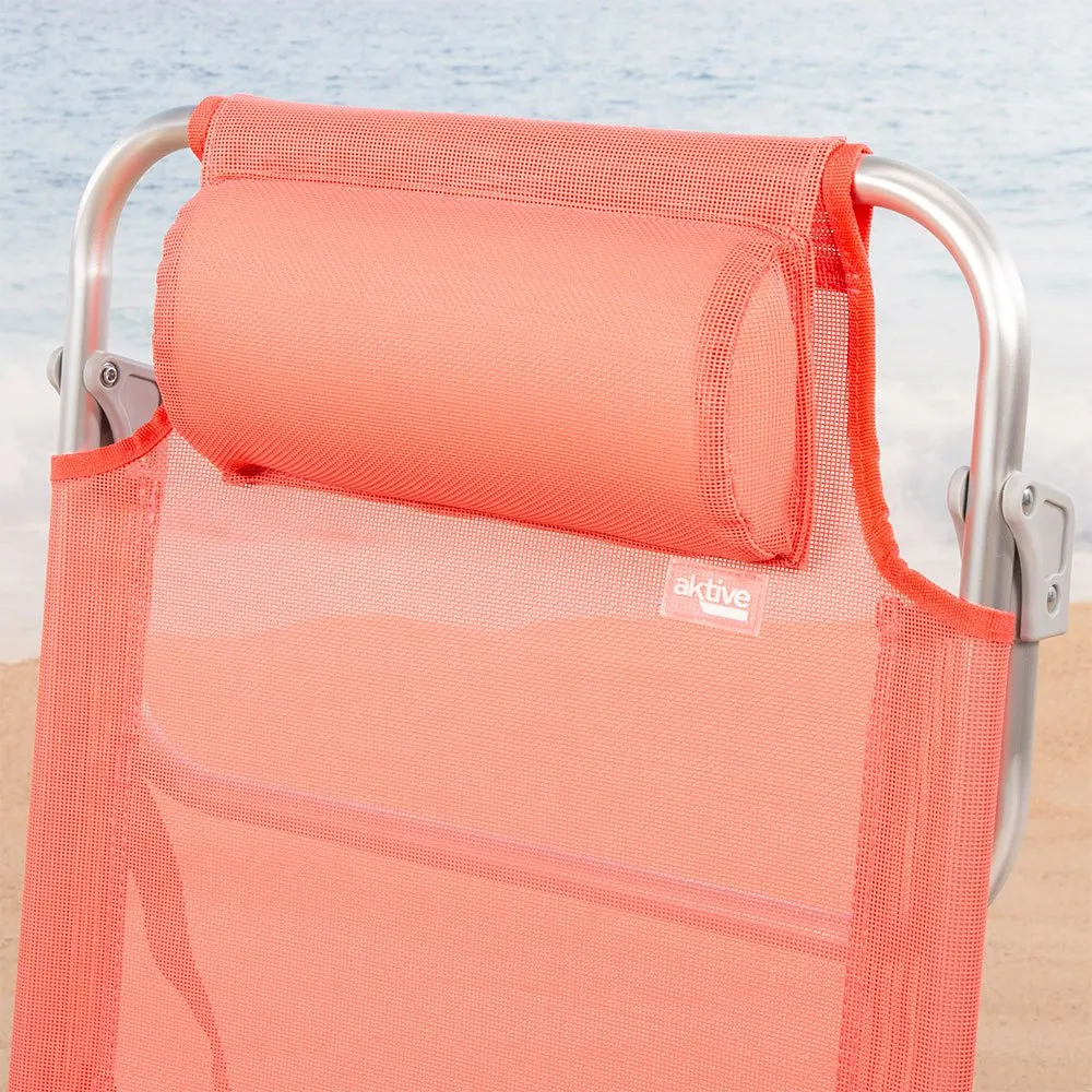 Aktive 62665 Flerposisjons Sammenleggbar Lenestol unisex, Coral, One Size