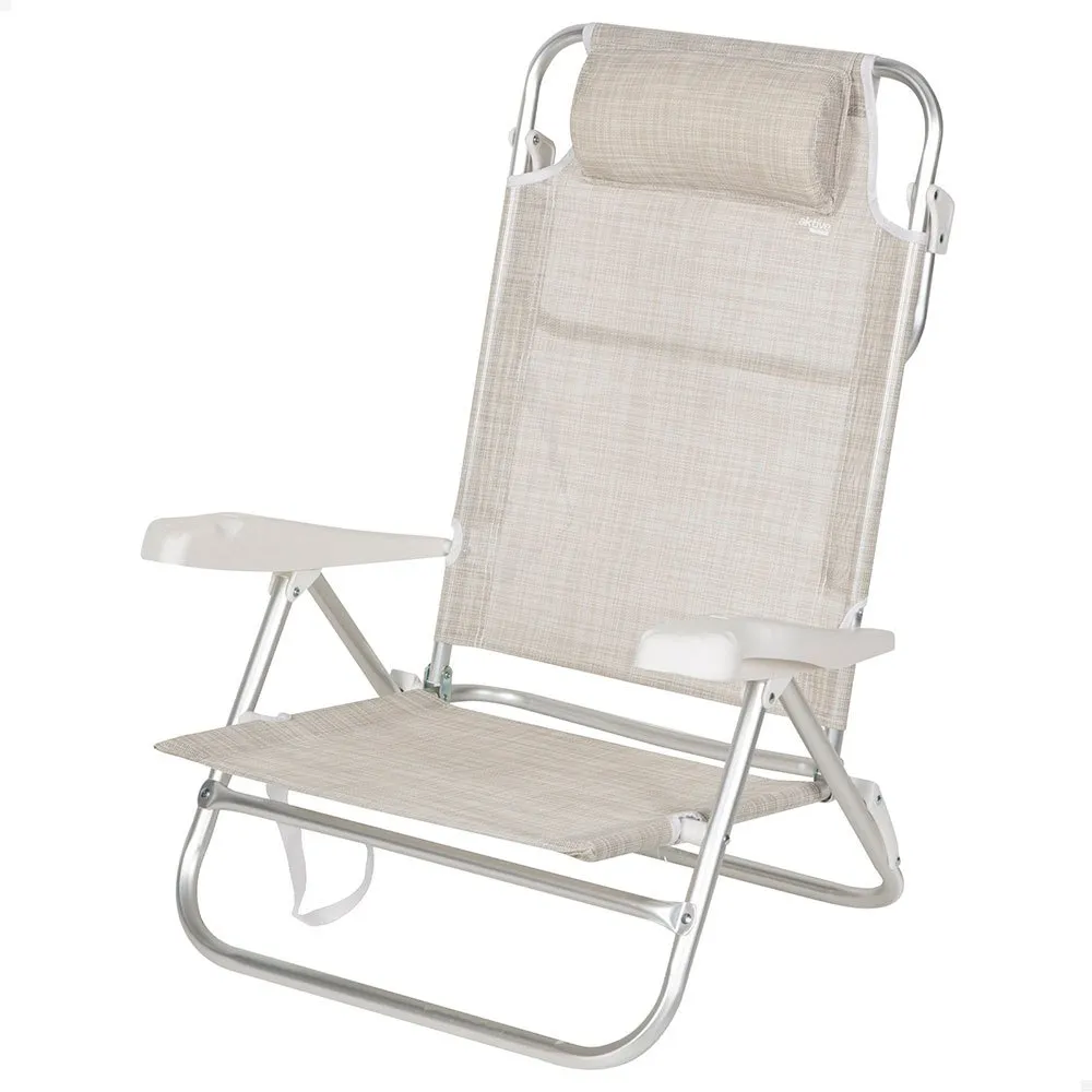 Aktive 62667 Flerposisjons Sammenleggbar Lenestol unisex, Beige, One Size