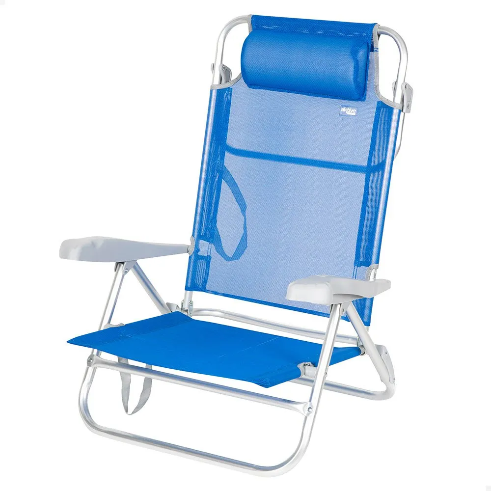 Aktive 62668 Flerposisjons Sammenleggbar Lenestol unisex, Blue, One Size