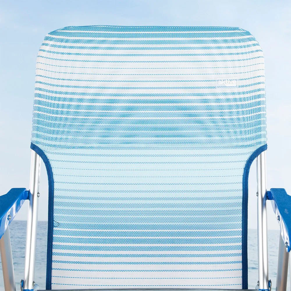 Aktive 62670 Lav Aluminiums Sammenleggbar Stol unisex, Striped blue, One Size