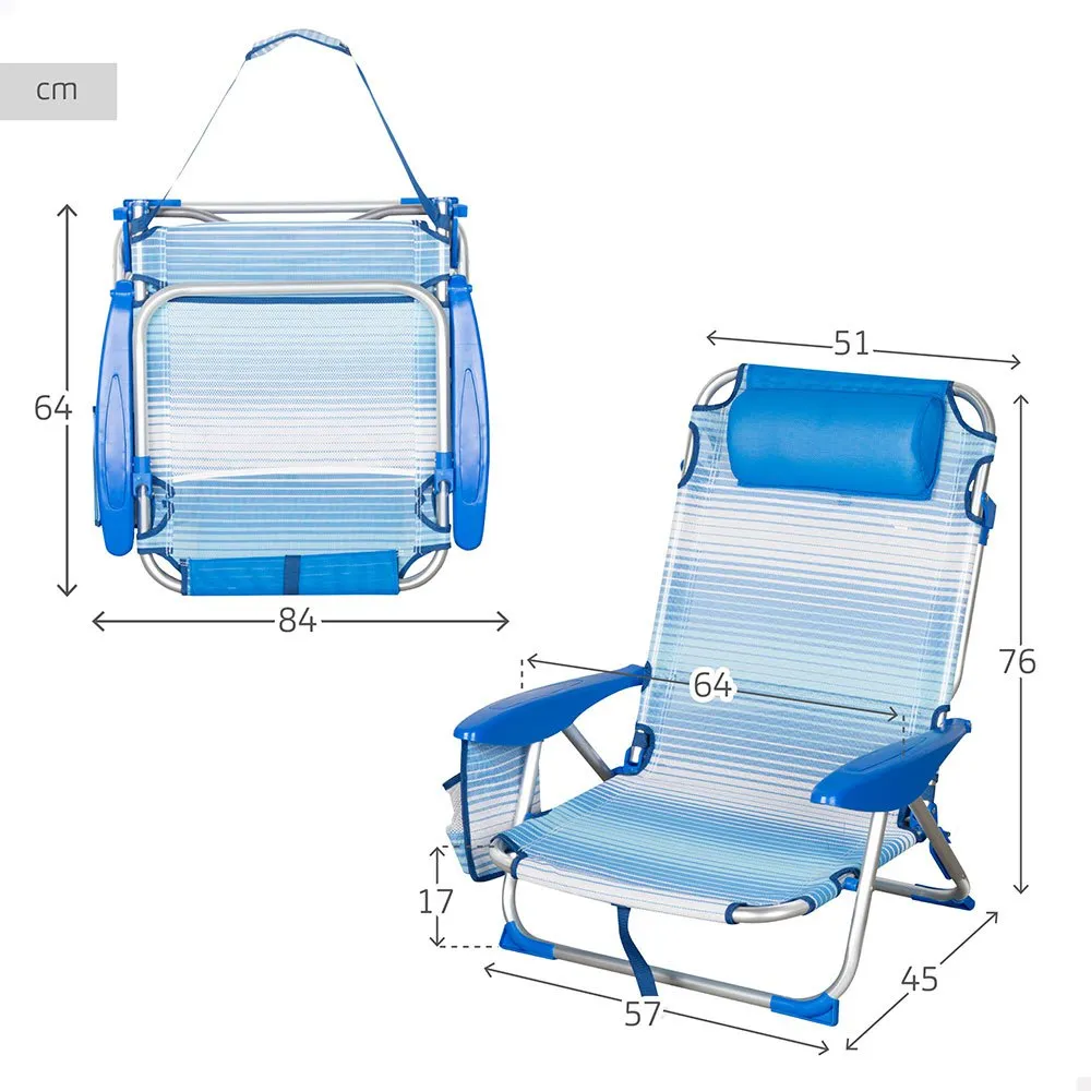 Aktive 62671 Lav Sammenleggbar Stol I Flere Posisjoner Av Aluminium Refurbished unisex Aktive 62671 Lav Sammenleggbar Stol I Flere Posisjoner Av Aluminium Refurbished unisex