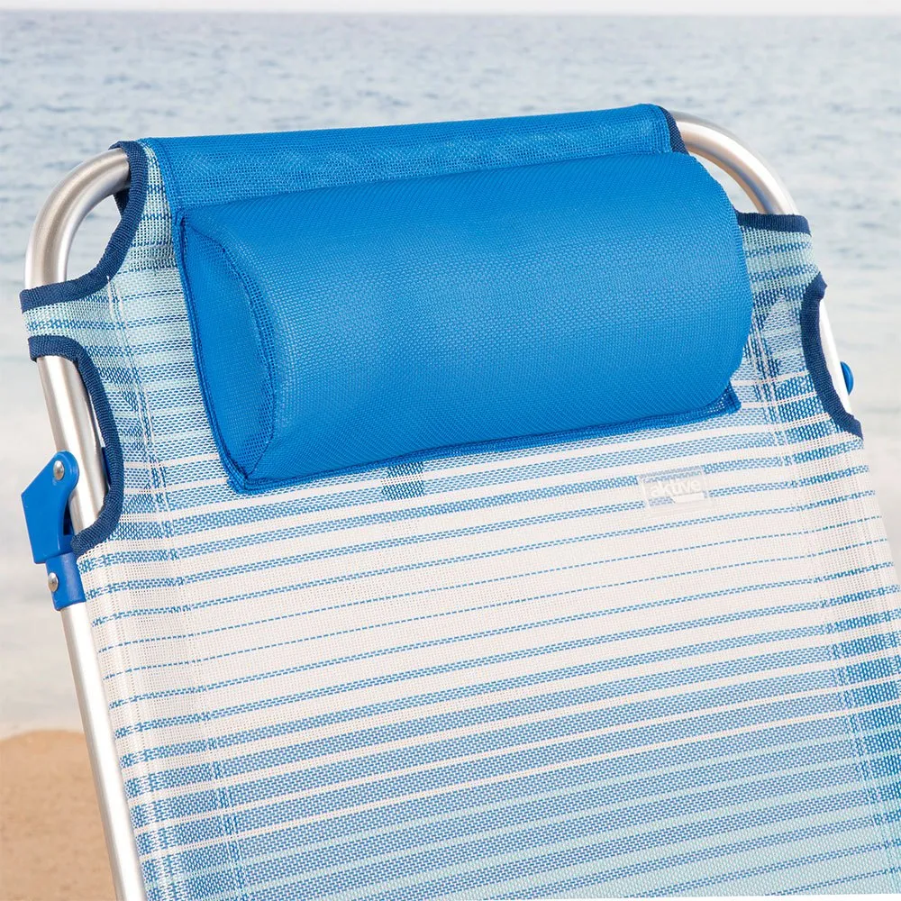 Aktive 62671 Lav Sammenleggbar Stol I Flere Posisjoner Av Aluminium unisex, Striped blue, One Size Aktive 62671 Lav Sammenleggbar Stol I Flere Posisjoner Av Aluminium unisex, Striped blue, One Size