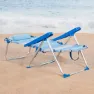 Aktive 62672 Sammenleggbar Stol Med Flere Posisjoner 53x60x90 Cm unisex, Blue stripes, One Size