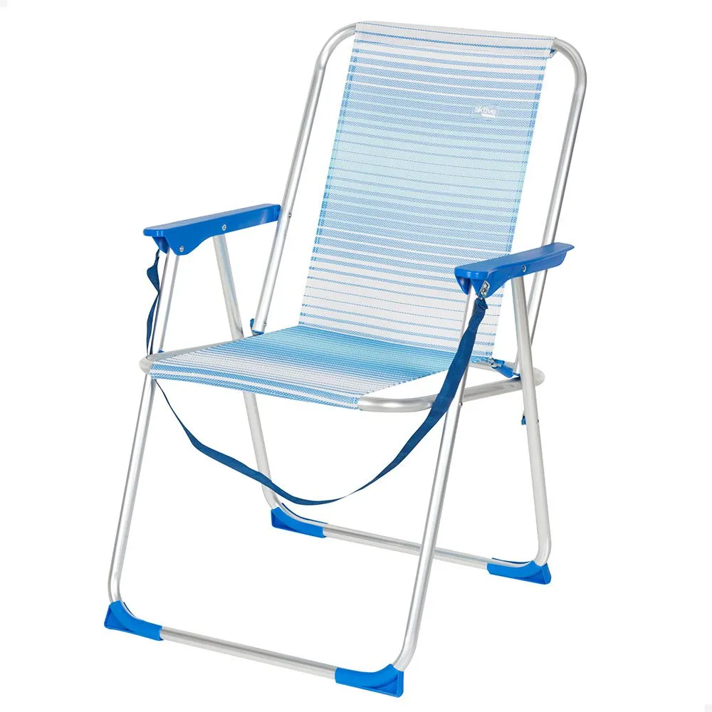 Aktive 62673 Aluminium Multiposisjons Sammenleggbar Stol unisex, Striped blue, One Size Aktive 62673 Aluminium Multiposisjons Sammenleggbar Stol unisex, Striped blue, One Size