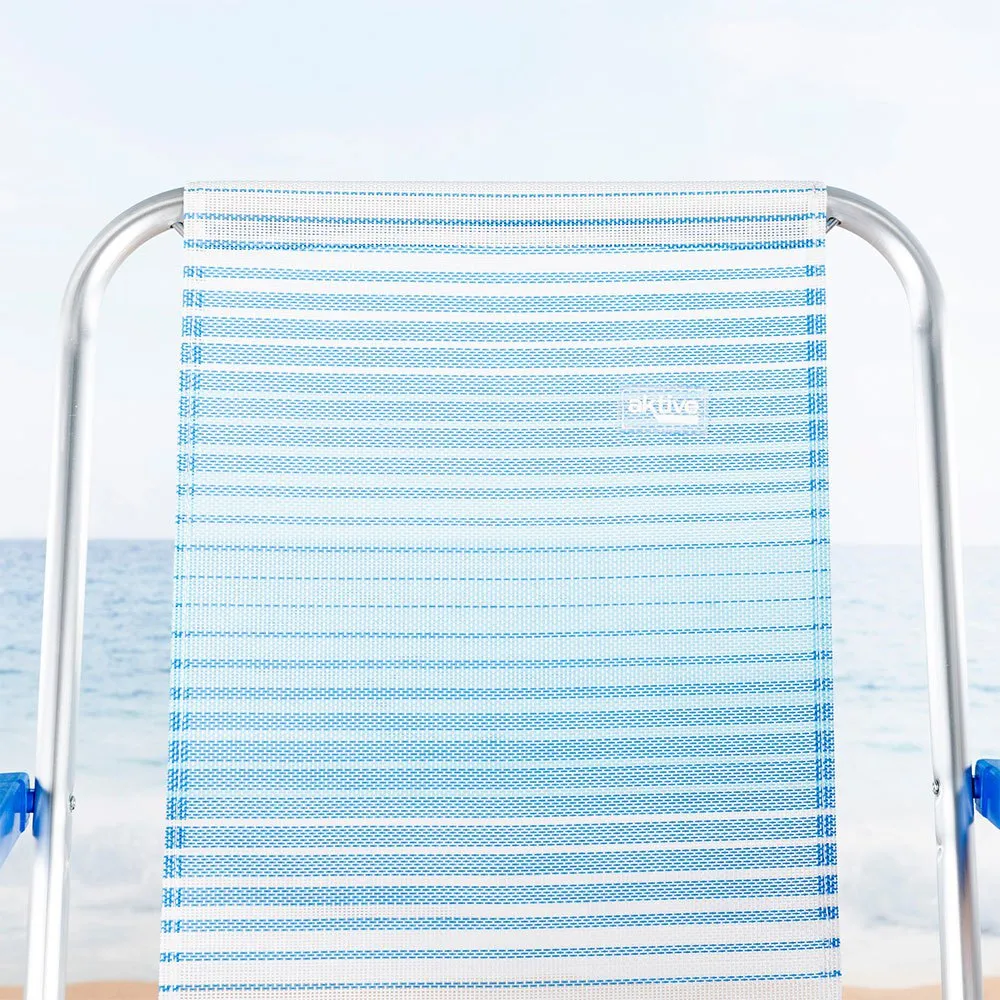 Aktive 62673 Aluminium Multiposisjons Sammenleggbar Stol unisex, Striped blue, One Size Aktive 62673 Aluminium Multiposisjons Sammenleggbar Stol unisex, Striped blue, One Size