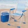 Aktive 62673 Aluminium Multiposisjons Sammenleggbar Stol unisex, Striped blue, One Size