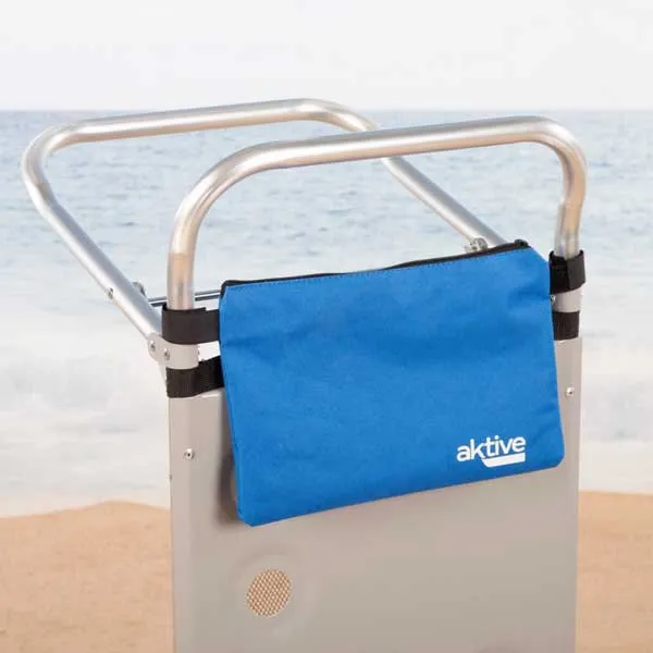 Aktive 62683 Sammenleggbar Strandvogn Med Store Hjul 47x75x104 Cm unisex, Blue / grey, One Size