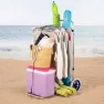 Aktive 62683 Sammenleggbar Strandvogn Med Store Hjul 47x75x104 Cm unisex, Blue / grey, One Size