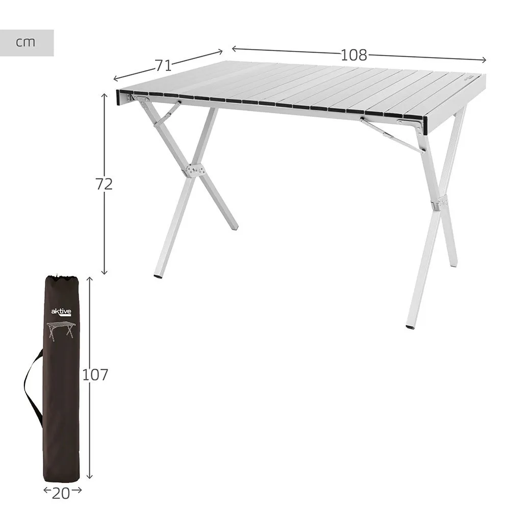 Aktive 63050 71x108x72cm Sammenleggbart Campingbord unisex, White, 6305071 x 108 x 72cm