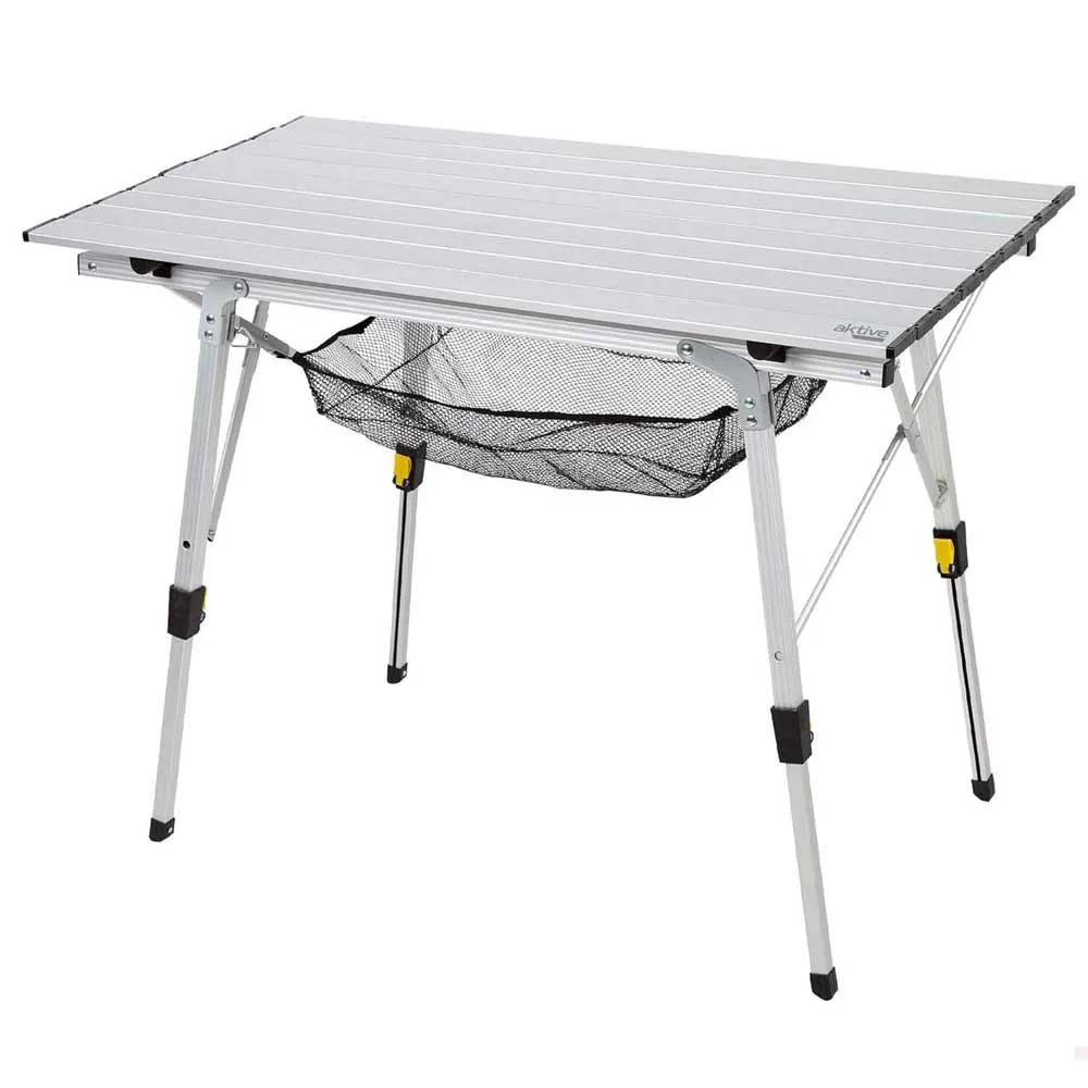 Aktive 63052 Sammenleggbart Campingbord unisex, Alum, 90 x 51 x 45-70cm