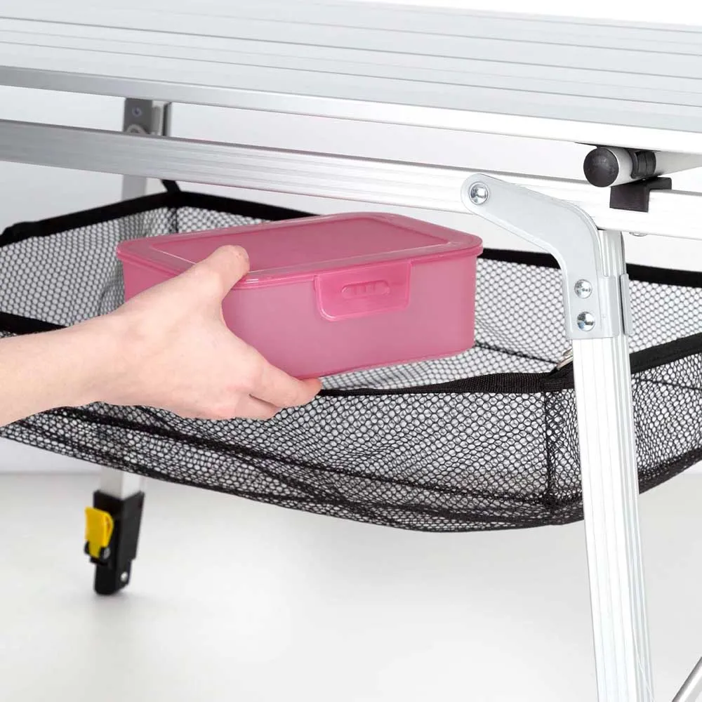 Aktive 63052 Sammenleggbart Campingbord unisex, Alum, 90 x 51 x 45-70cm