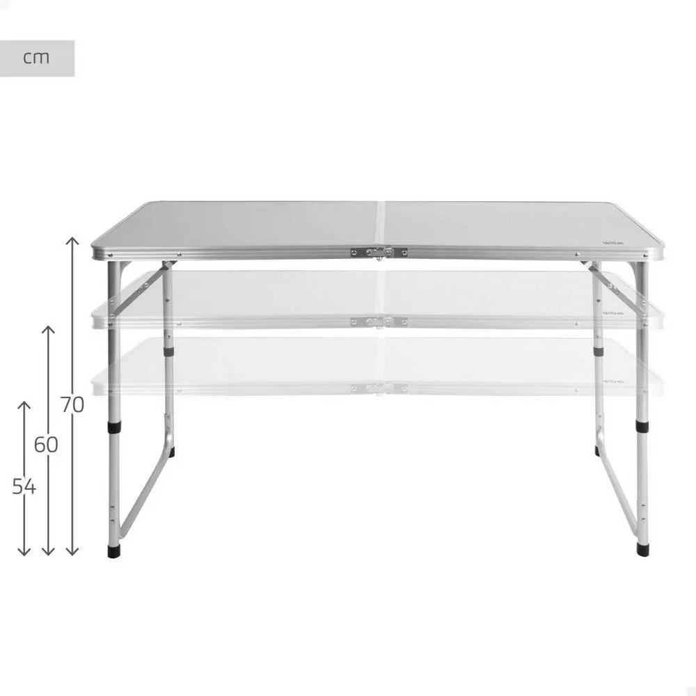 Aktive 63088 Høydejusterbart Sammenleggbart Campingbord unisex, Grey, 120 x 60 x 54/60/70cm Aktive 63088 Høydejusterbart Sammenleggbart Campingbord unisex, Grey, 120 x 60 x 54/60/70cm