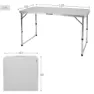 Aktive 63088 Høydejusterbart Sammenleggbart Campingbord unisex, Grey, 120 x 60 x 54/60/70cm
