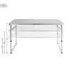 Aktive 63088 Høydejusterbart Sammenleggbart Campingbord unisex, Grey, 120 x 60 x 54/60/70cm