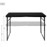 Aktive 63089 Høydejusterbart Sammenleggbart Campingbord unisex, Black, 120 x 60 x 60/70cm