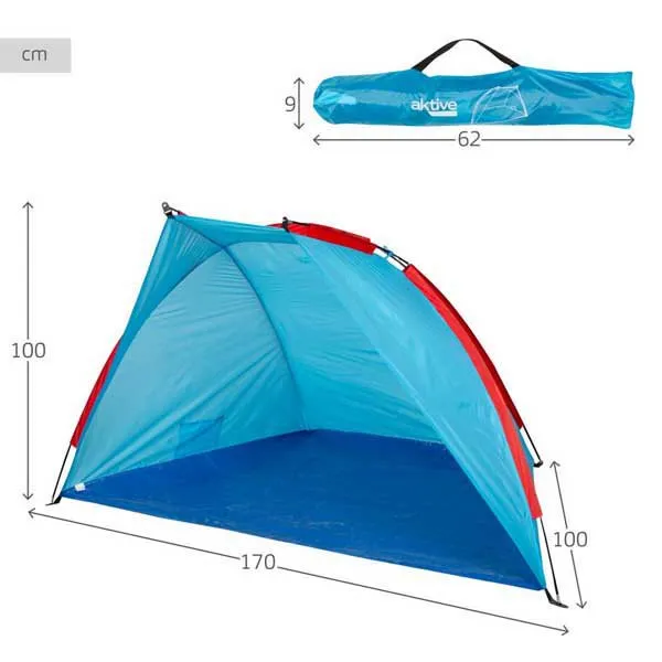 Aktive 63119 Vindskjerm Og Strandtelt 170x100x100 Cm unisex, Blue, 2 places Aktive 63119 Vindskjerm Og Strandtelt 170x100x100 Cm unisex, Blue, 2 places