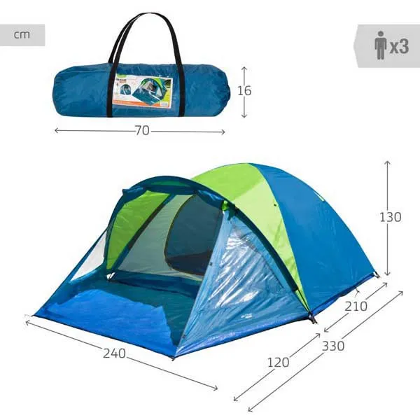 Aktive 63122 Telt, Blue / green, 3 Steder Aktive 63122 Telt, Blue / green, 3 Steder