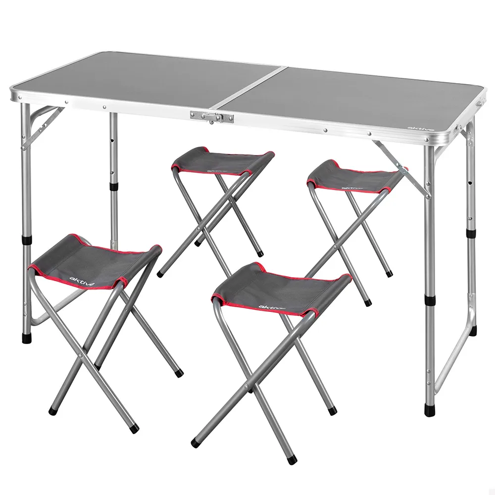 Aktive 63161 Klappbord Med Benker unisex, Grey, One Size Aktive 63161 Klappbord Med Benker unisex, Grey, One Size