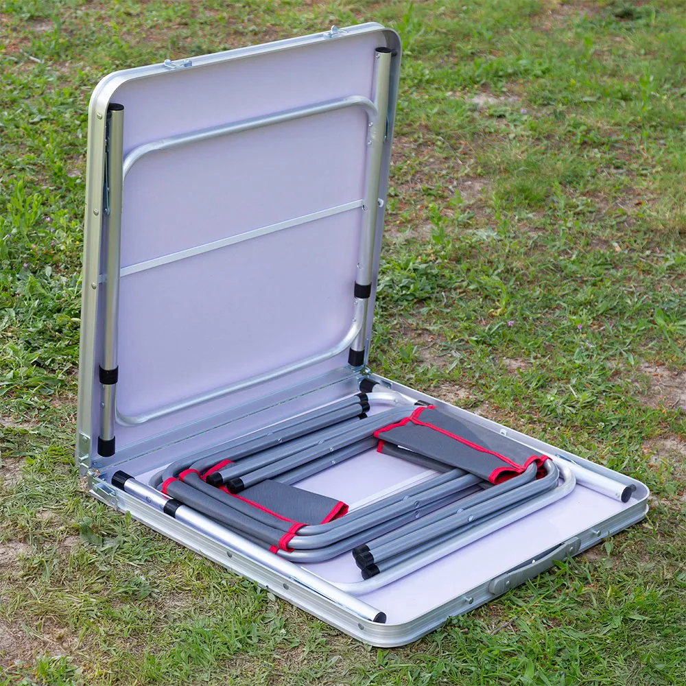 Aktive 63161 Klappbord Med Benker unisex, Grey, One Size Aktive 63161 Klappbord Med Benker unisex, Grey, One Size