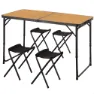 Aktive 63162 Klappbord Med Benker unisex, Bamboo, One Size