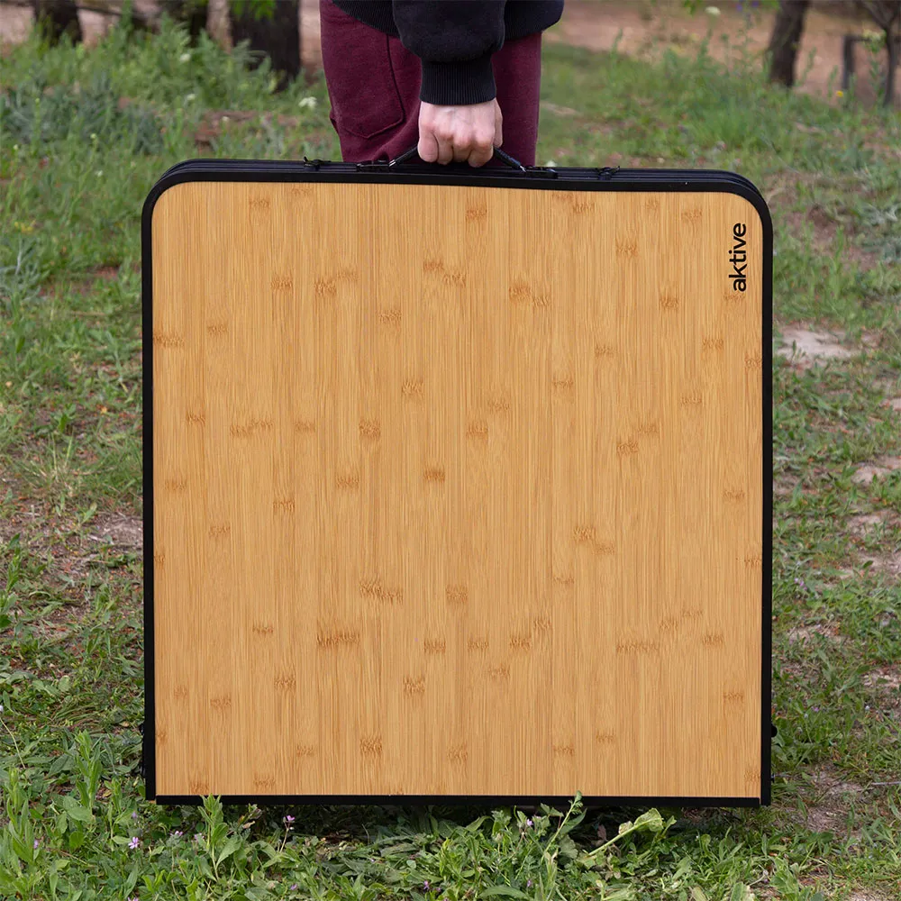 Aktive 63162 Klappbord Med Benker unisex, Bamboo, One Size Aktive 63162 Klappbord Med Benker unisex, Bamboo, One Size
