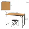 Aktive 63162 Klappbord Med Benker unisex, Bamboo, One Size