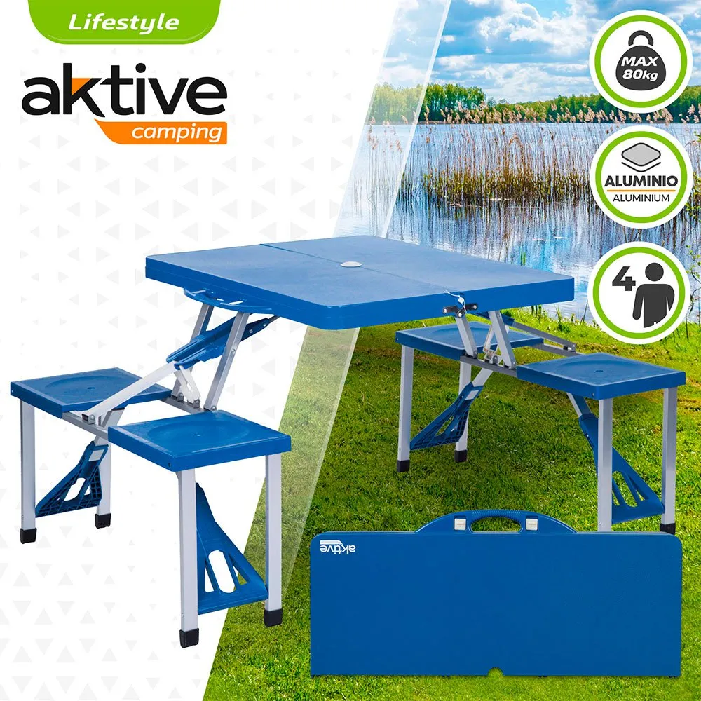 Aktive 85x64x67 Cm With Seat Table Refurbished, Blue, One Size Aktive 85x64x67 Cm With Seat Table Refurbished, Blue, One Size