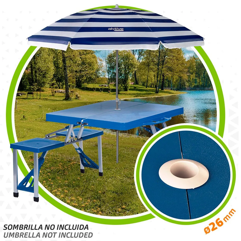 Aktive 85x64x67 Cm With Seat Table Refurbished, Blue, One Size Aktive 85x64x67 Cm With Seat Table Refurbished, Blue, One Size