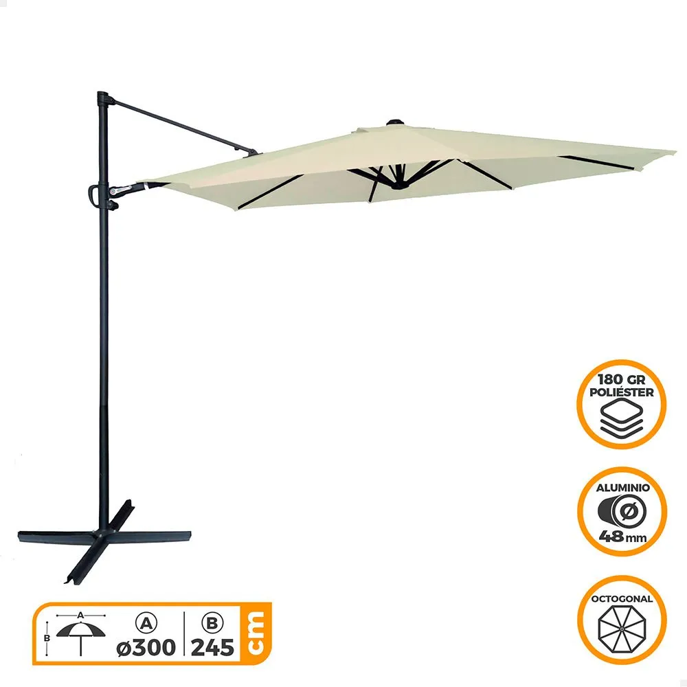 Aktive Aluminium Eksentrisk Sekskantet Roma Hagestolpe Høyde 300 Cm 48 Mm 245 Cm unisex, Beige, One Size Aktive Aluminium Eksentrisk Sekskantet Roma Hagestolpe Høyde 300 Cm 48 Mm 245 Cm unisex, Beige, One Size
