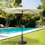Aktive Aluminium Firkantet Parasoll Med Uv-beskyttelse For Høy Stang 270x270 Cm 38 Mm 260 Cm unisex, Beige, One Size