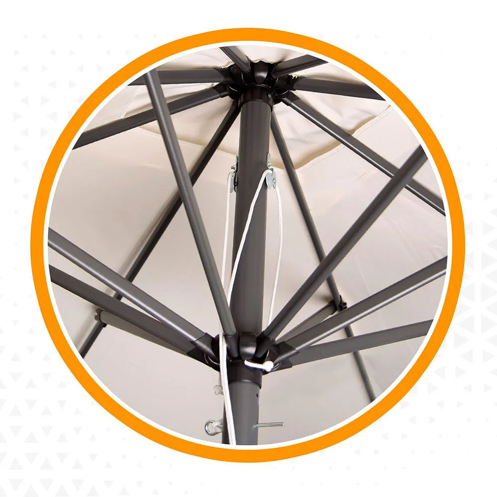 Aktive Aluminium Firkantet Stolpe Høyde Uv-beskyttelse Parasol Dobbelt Trinsesystem 300x300 Cm 48 Mm 270 Cm unisex, Beige, One Size