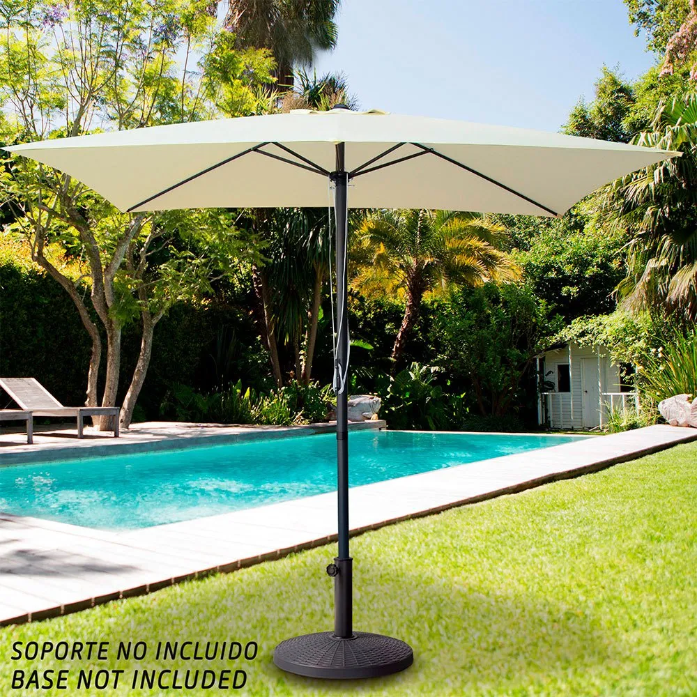 Aktive Aluminium Firkantet Stolpe Høyde Uv-beskyttelse Parasol Dobbelt Trinsesystem 300x300 Cm 48 Mm 270 Cm unisex, Beige, One Size