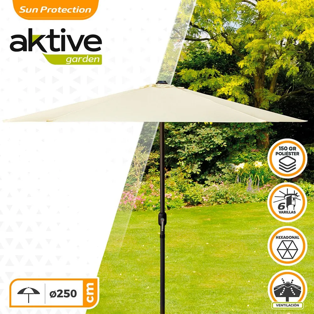 Aktive Aluminium Høyde På Sekskantet Stolpe 250 Cm 34 Mm 240 Cm unisex, Cream, One Size